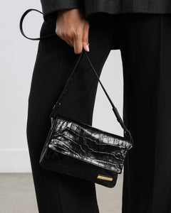 Mari Small Crossbody, Black Croco Handbags dear-frances 