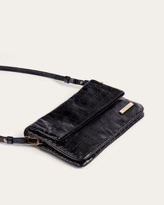 Mari Small Crossbody, Black Croco Handbags dear-frances 