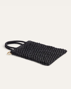 Gio Small Tote, Black Weave Handbags dear-frances 